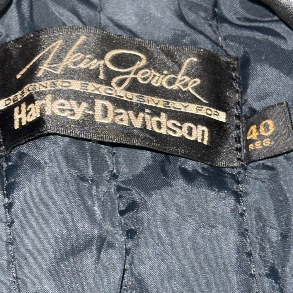 Vintage Hein Gericke for Harley Davidson black leather motorcycle jacket SZ 40R - Picture 10 of 10